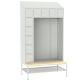 SZOS 10 offener Garderobenschrank für Umkleidekabinen mit Fächern und Sitz