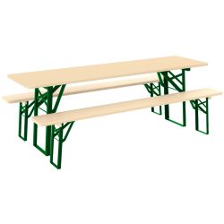 BS Picknick-Set mit Tisch und zwei Bänken, 220 cm lang BS Picknick-Set mit Tisch und zwei Bänken, 220 cm lang