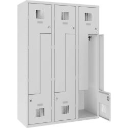 Metallkleiderschrank Typ L 1200 mm SUL 43 W ST für 6 Personen