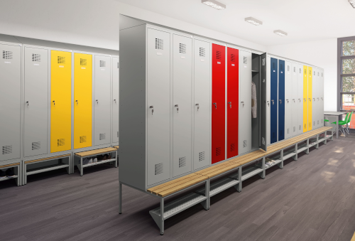 Ausstattung für Klassenzimmer und Korridore, d. h. Schulmöbel aus Metall